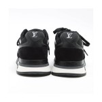 Louis Vuitton Run Away Sneakers Black 1A8MCK - Luxury Suede Leather Running Shoes