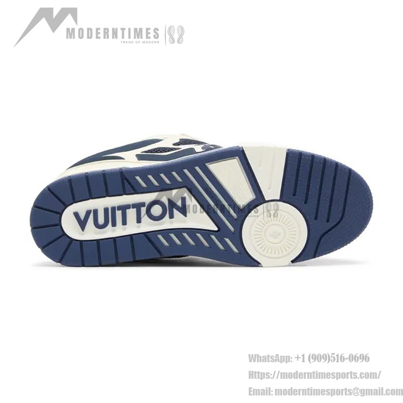 Louis Vuitton Skate Sneaker Marine 1AARRI - Luxury Navy White Mesh Sneakers