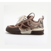 Louis Vuitton Skate Sneaker Brown Snakeskin 1ABMG5 - A premium limited-edition sneaker featuring luxurious snakeskin leather, breathable mesh panels, and an ultra-comfortable sole. Elevate your streetwear collection with this exclusive designer sneaker.