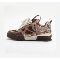 Louis Vuitton Skate Sneaker Brown Snakeskin 1ABMG5 - A premium limited-edition sneaker featuring luxurious snakeskin leather, breathable mesh panels, and an ultra-comfortable sole. Elevate your streetwear collection with this exclusive designer sneaker.