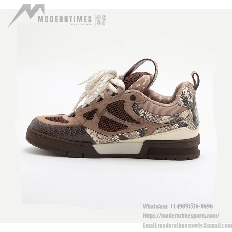 Louis Vuitton Skate Sneaker Brown Snakeskin 1ABMG5 - Premium Designer Sneaker