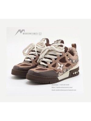 LOUIS VUITTON 1ABMG5 Skate Sneakers Brown – Premium Street Style Luxury Trainers for Men & Women