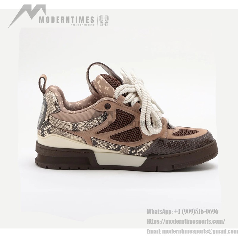 Louis Vuitton Skate Sneaker Brown Snakeskin 1ABMG5 - Premium Designer Sneaker