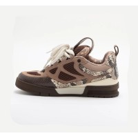 Louis Vuitton Skate Sneakers Brown 1ABMG5 - Luxury Python Leather Skate Shoes