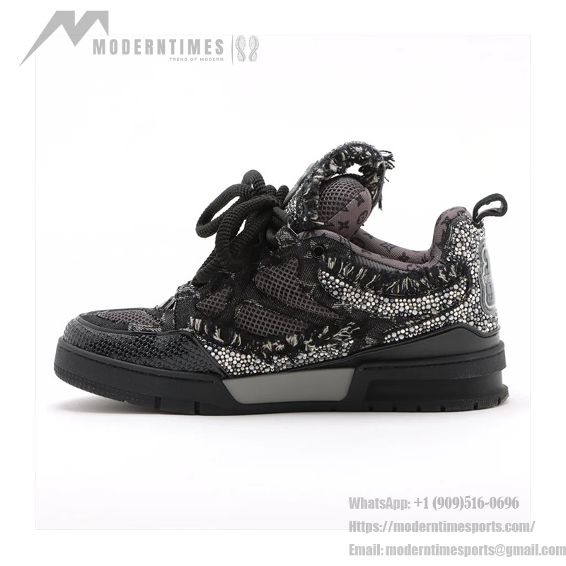 Louis Vuitton Skate Trainer Black Swarovski Monogram 1ABMHV - Limited Edition Crystal-Embellished Sneakers