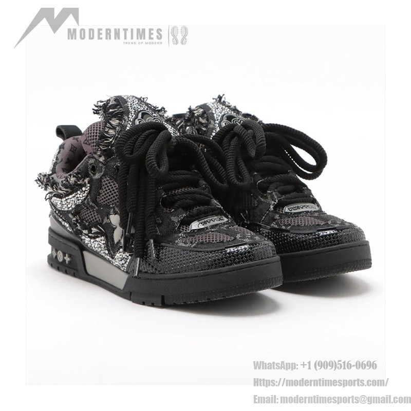 Louis Vuitton Skate Trainer Black Swarovski Monogram 1ABMHV - Limited Edition Crystal-Embellished Sneakers