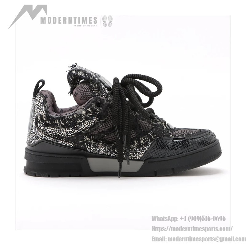 Louis Vuitton Skate Trainer Black Swarovski Monogram 1ABMHV - Limited Edition Crystal-Embellished Sneakers