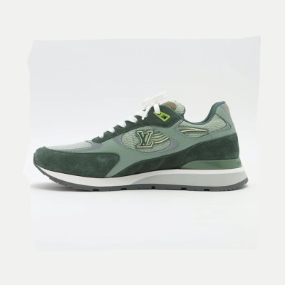 Louis Vuitton Run Away Sneakers Green 1A9J0P - Luxury Suede Mesh Running Shoes