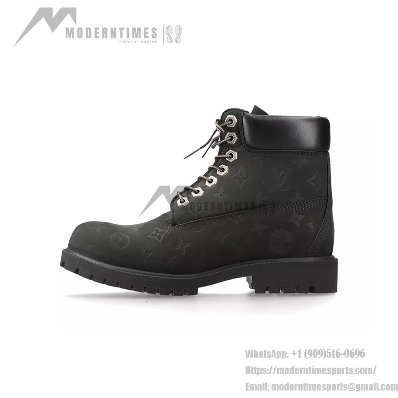 Louis Vuitton Timberland 6" Knöchelstiefel Schwarz 1AD75A - Limitierte Monogramm Lederstiefel