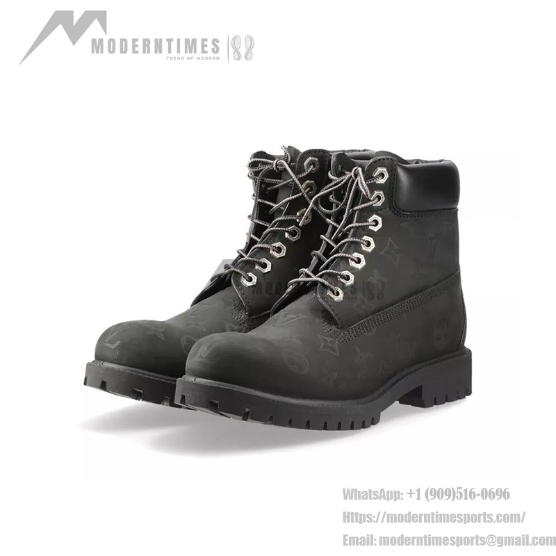 Louis Vuitton Timberland 6" Knöchelstiefel Schwarz 1AD75A - Limitierte Monogramm Lederstiefel