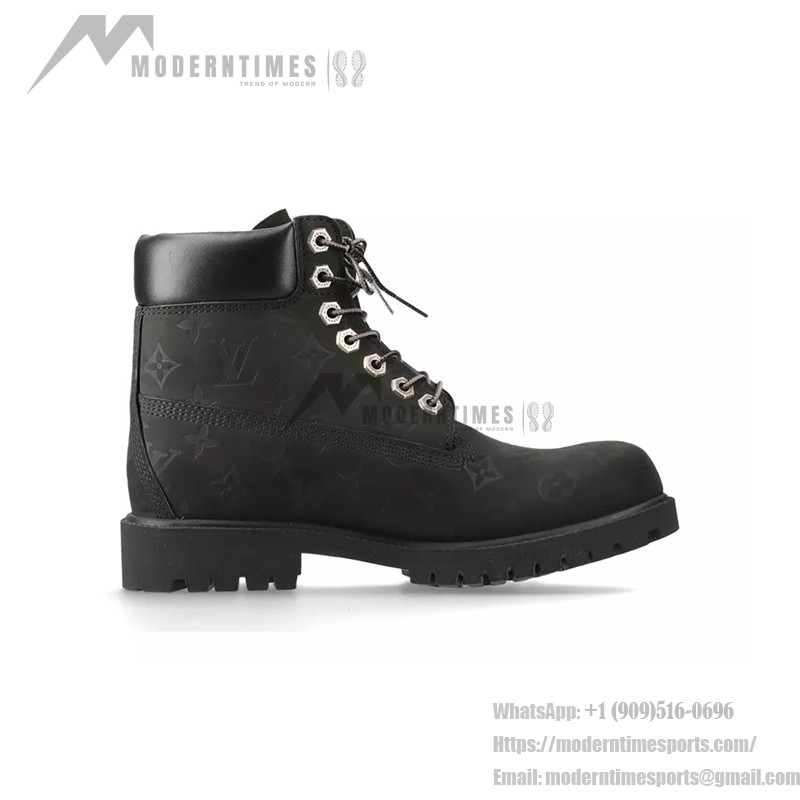 Louis Vuitton Timberland 6" Knöchelstiefel Schwarz 1AD75A - Limitierte Monogramm Lederstiefel