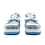 Louis Vuitton LV Trainer Low 1A9ZI6 – Blue Monogram Denim Sneakers with White Leather