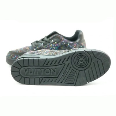 Louis Vuitton Trainer Schwarz Strass 1A815H - Luxus Swarovski Kristall Sneakers