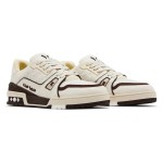 Louis Vuitton Trainer White Mocha 1ACR5I - Premium Monogram Sneakers