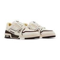 Louis Vuitton Trainer White Mocha 1ACR5I - Limited Edition Monogram Luxury Sneakers