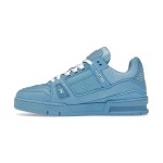 Louis Vuitton Trainer All Blue Embossing 1AARFG - Luxury Monochrome Sneakers