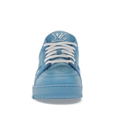 Louis Vuitton Trainer All Blue Embossing 1AARFG - Premium Monochrome Luxury Sneakers