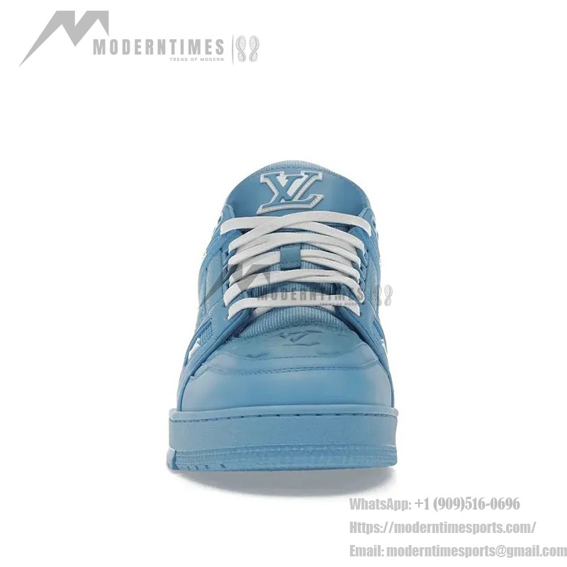 Louis Vuitton Trainer All Blue Embossing 1AARFG - Luxury Monochrome Sneakers