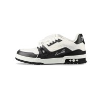 Louis Vuitton Trainer Black White Mini Monogram 1ABOGP - Luxury Monogram Leather Sneakers