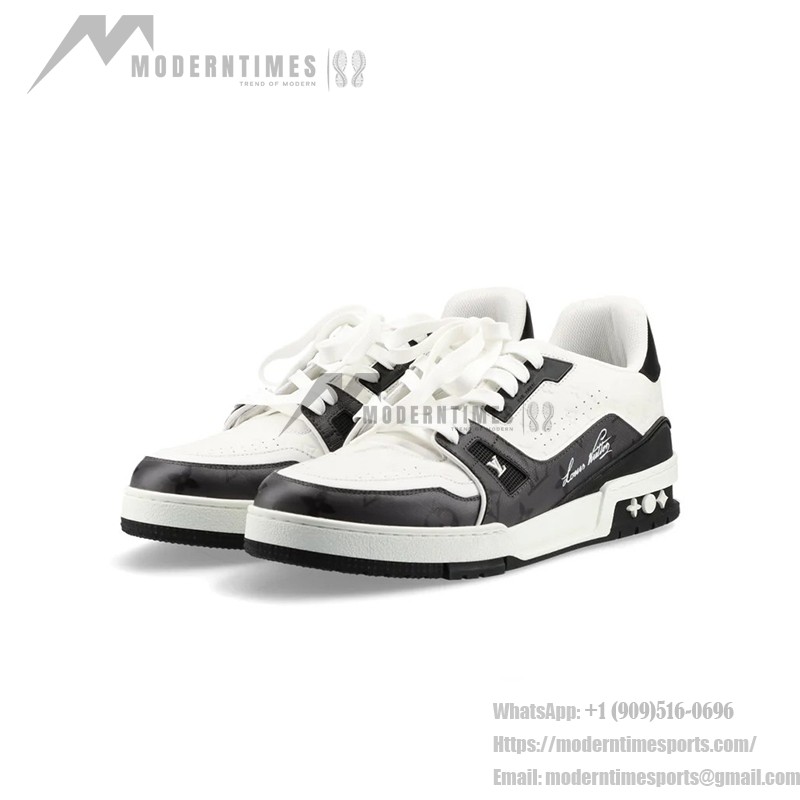 Louis Vuitton Trainer Black White Mini Monogram 1ABOGP - Luxury Monogram Leather Sneakers