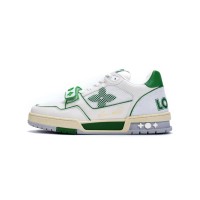 Louis Vuitton Trainer Green Mesh 1A98V1 - Luxury White Green Low-Top Sneakers