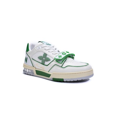 Louis Vuitton Trainer Green Mesh 1A98V1 - Luxury White Green Low-Top Sneakers