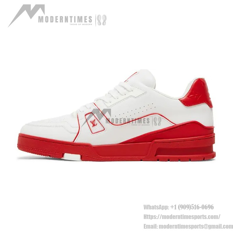 Louis Vuitton Trainer Low White Red Midsole - Luxury Sneakers