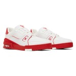 Louis Vuitton Trainer Low White Red Midsole - Luxury Sneakers