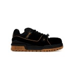 Louis Vuitton Trainer Maxi Black Brown Suede 1ABM30 - Luxury Chunky Sneakers