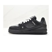 Louis Vuitton Trainer Maxi Low Sneaker Black 1AAREU - Luxury Monogram Leather Sneakers