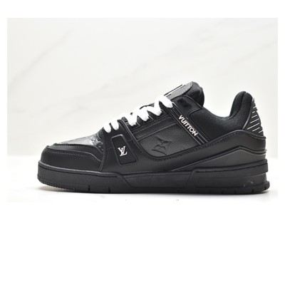 Louis Vuitton Trainer Maxi Low Sneaker Black 1AAREU - Luxury Monogram Leather Sneakers