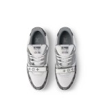 Louis Vuitton LV Trainer Low 1ADF58 – Grey and White Monogram Denim Sneakers