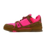 Louis Vuitton Trainer Pink Brown 1A8Z5A Limited Edition Neon Sneakers