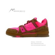 Louis Vuitton Trainer Pink Brown 1A8Z5A - Limited Edition Neon Monogram Sneakers