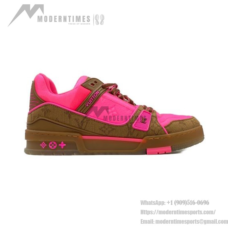 Louis Vuitton Trainer Pink Braun 1A8Z5A Limitierte Neon-Sneaker