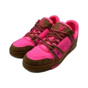 Louis Vuitton Trainer Pink Brown 1A8Z5A - Limited Edition Neon Monogram Sneakers