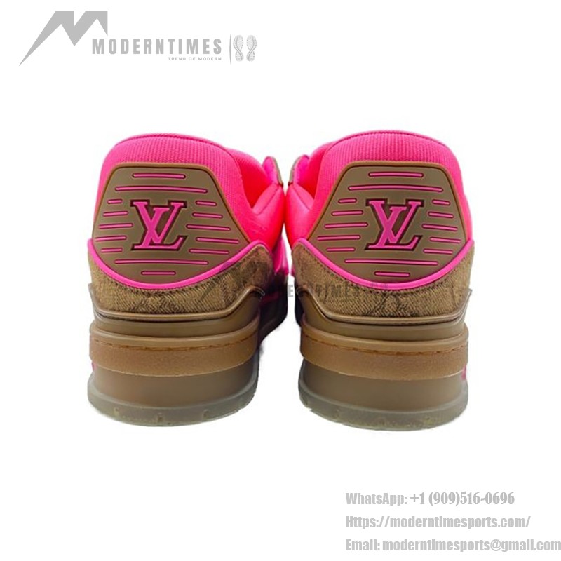 Louis Vuitton Trainer Pink Brown 1A8Z5A Limited Edition Neon Sneakers