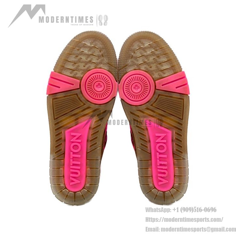 Louis Vuitton Trainer Pink Brown 1A8Z5A Limited Edition Neon Sneakers