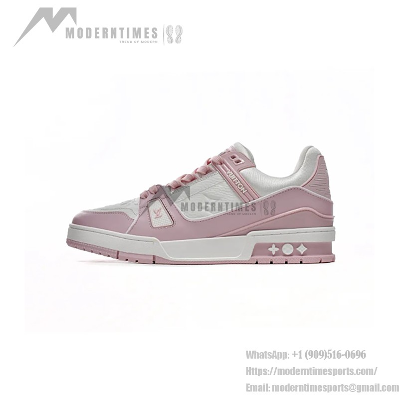 Louis Vuitton LV Trainer Low 1AGZCT – Rose Pink and White Luxury Sneakers