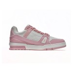 Louis Vuitton LV Trainer Low 1AGZCT – Rose Pink and White Luxury Sneakers