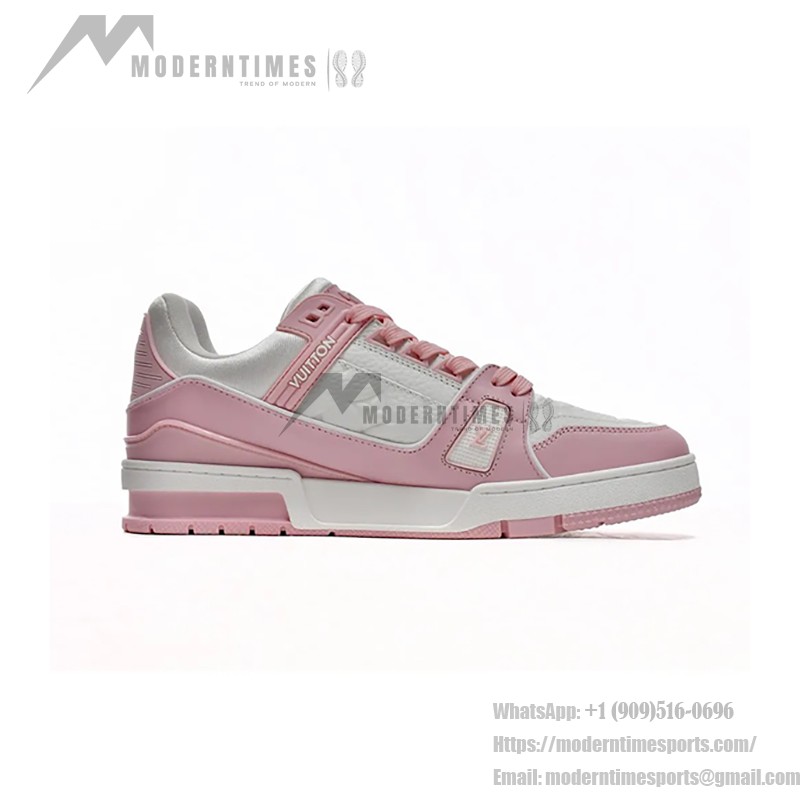 Louis Vuitton LV Trainer Low 1AGZCT – Rose Pink and White Luxury Sneakers