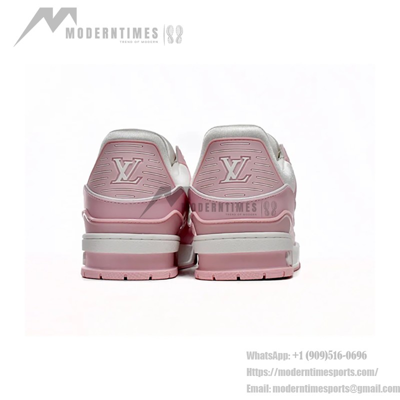 Louis Vuitton LV Trainer Low 1AGZCT – Rose Pink and White Luxury Sneakers