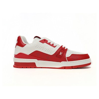 Louis Vuitton Trainer Signature Red White 1AANFJ - Luxury Leather Sneakers