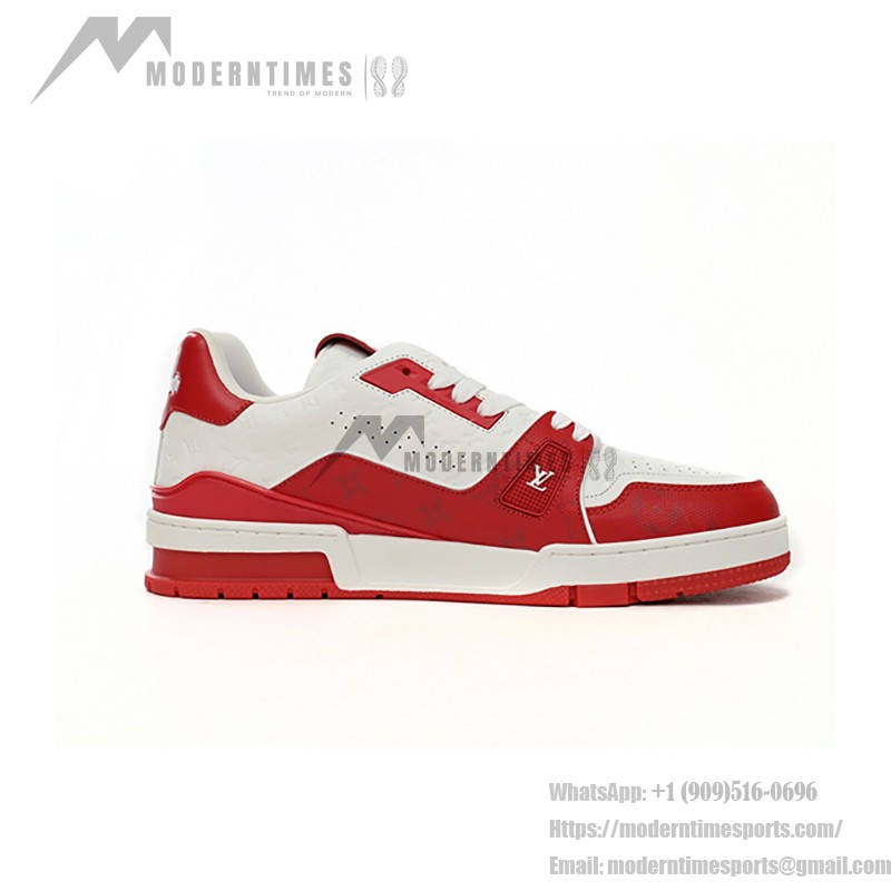 Louis Vuitton Trainer Signature Red White 1AANFJ - Luxury Leather Sneakers