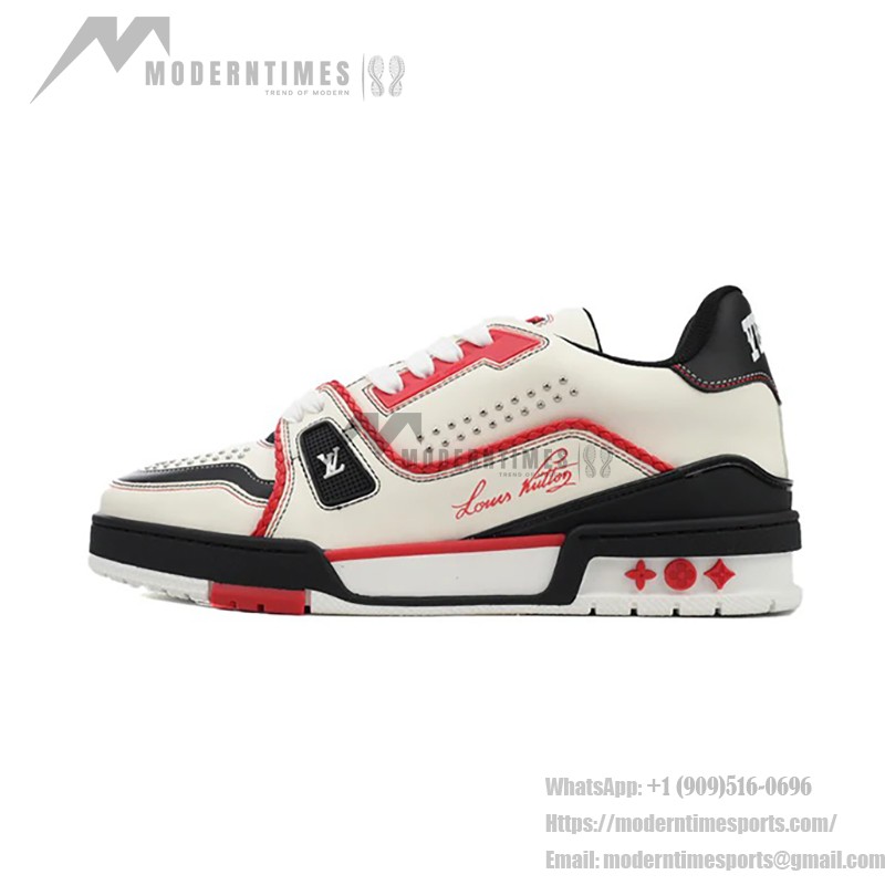 Louis Vuitton Trainer Weiß Rot Schwarz 1AD7JM - Designer-Sneaker