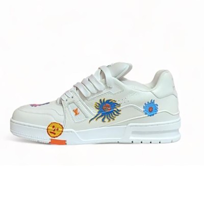 Louis Vuitton Yayoi Kusama Trainer White Print 1ABD3G - Limited Edition Artistic Luxury Sneakers