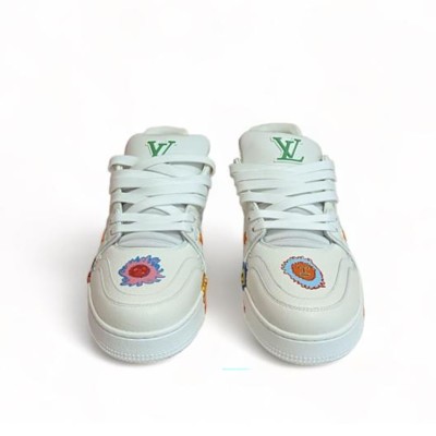 Louis Vuitton Yayoi Kusama Trainer Weiß Print 1ABD3G - Limitierte Edition Künstlerische Luxus-Sneaker