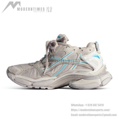 Balenciaga Women's Runner Sneaker - Sleek Beige and Blue Design with Premium Comfort for Street Style