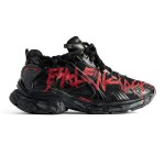 Balenciaga Runner Kith Four.Color 7.0 - Black & Red Graffiti Sneakers with Bold Street Style