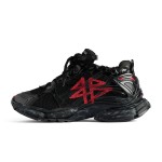 Balenciaga Runner Kith Four.Color 7.0 - Black & Red Graffiti Sneakers with Bold Street Style